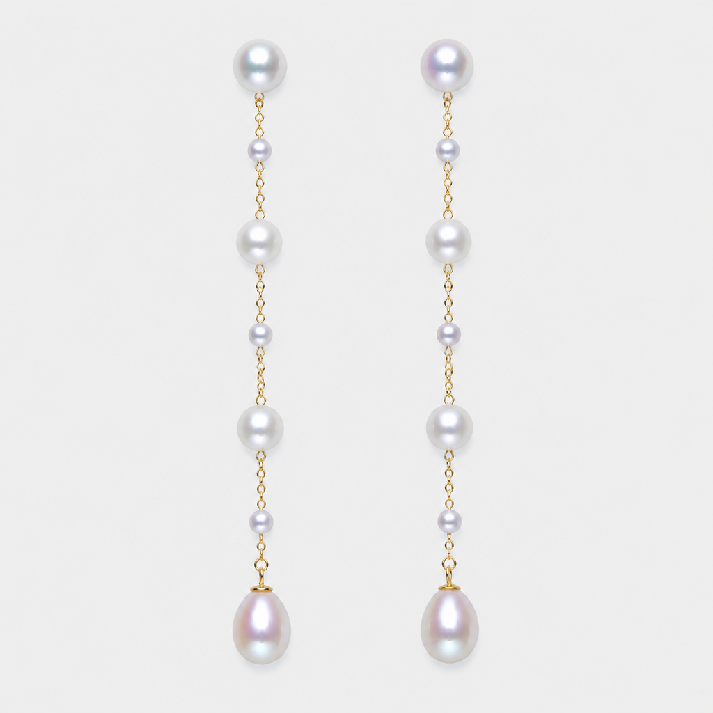 Freshwater Pearl Constellation Threader Earrings