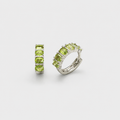 Peridot Huggie Earrings – August Birthstone Sterling Silver Hoops