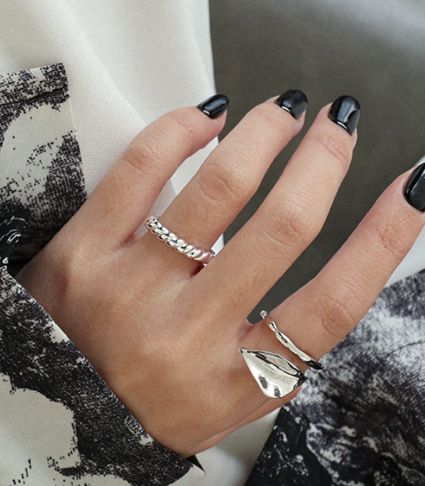 Twisted Rope Open Ring - Silver