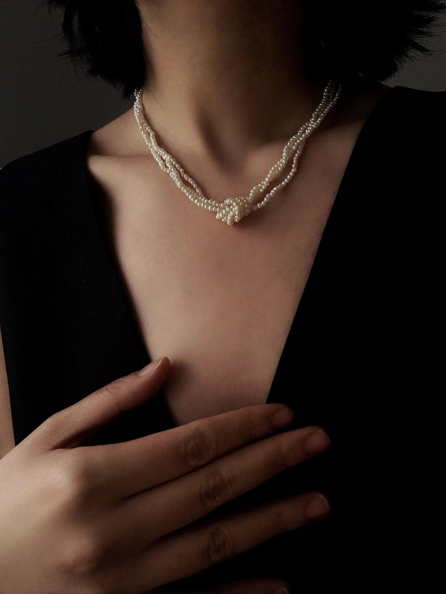Seed Pearl Multi Strand Necklace