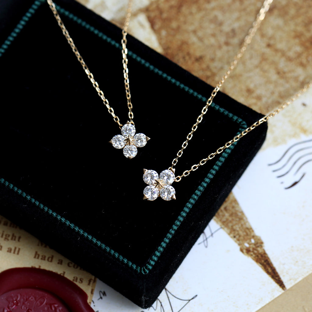 Shining Star Moissanite Clover Necklace