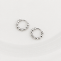 Sterling Silver Beaded Huggie Earrings