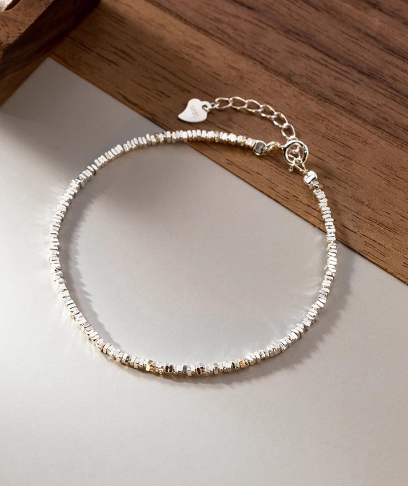 Sterling Silver Faceted Bead Bracelet