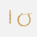 Sterling Silver Gold Wave Huggie Earrings
