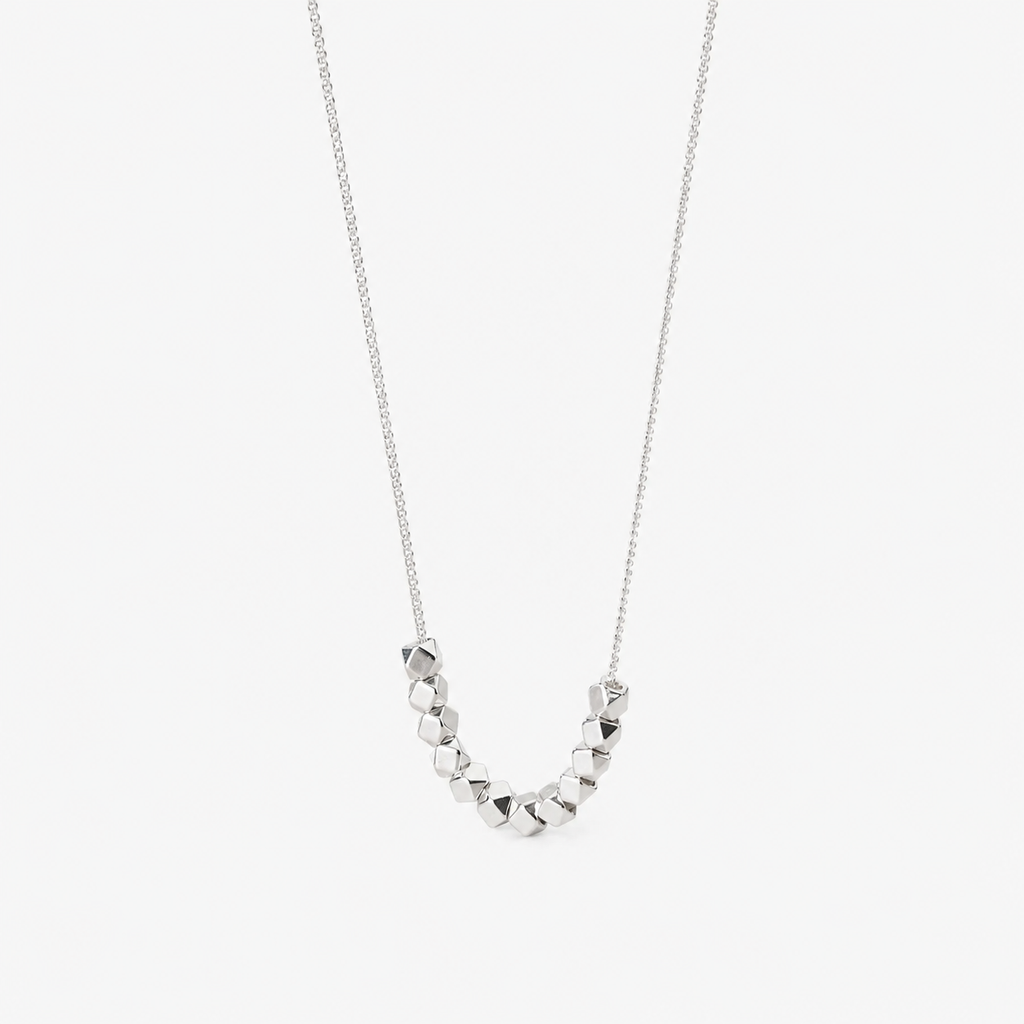 Sterling Silver Faceted Bead Necklace