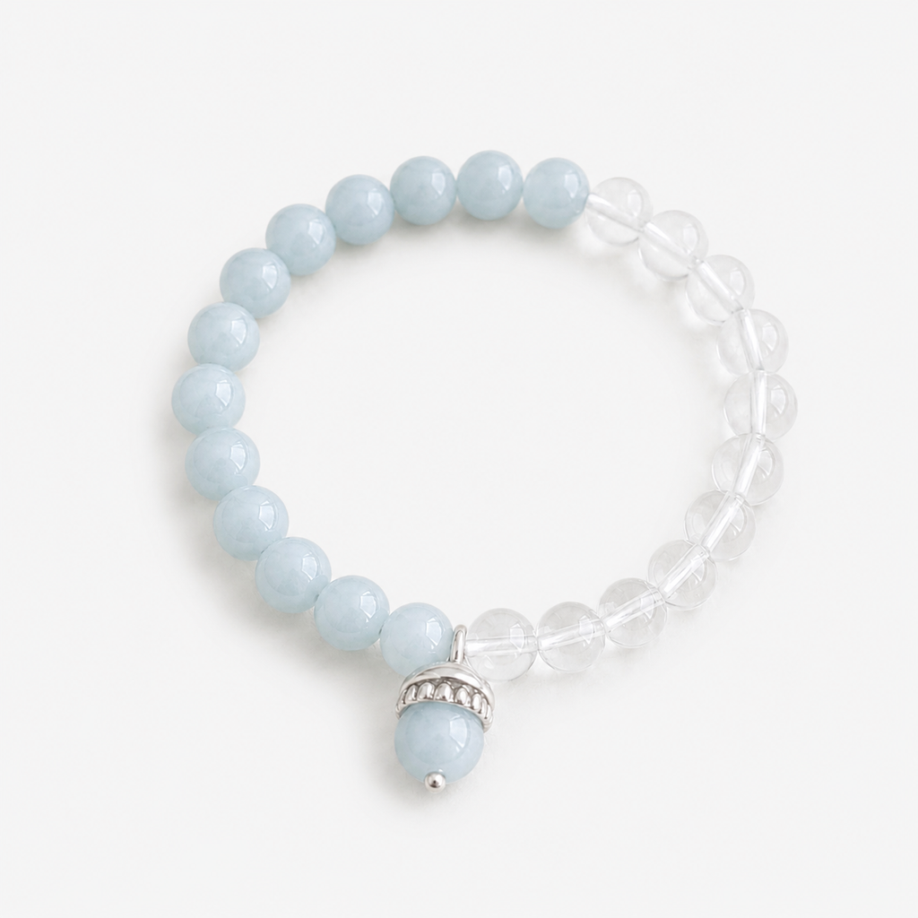 Stillwater Aquamarine & Clear Quartz Crystal Bracelet