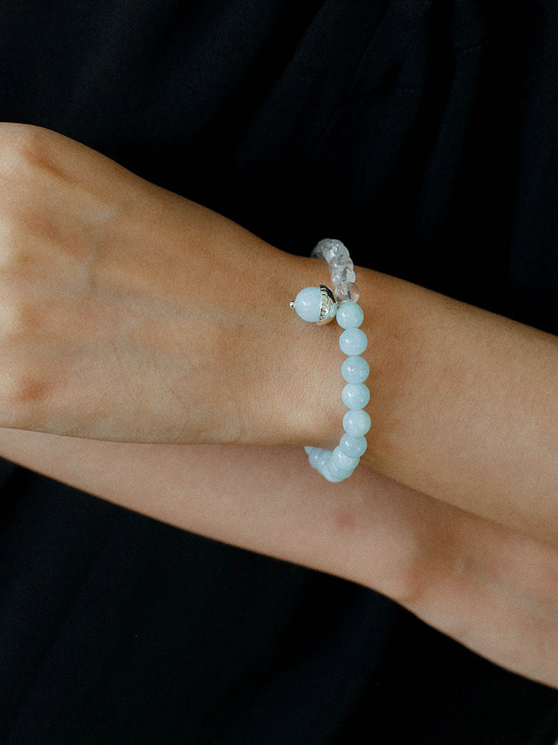 Stillwater Aquamarine & Clear Quartz Crystal Bracelet