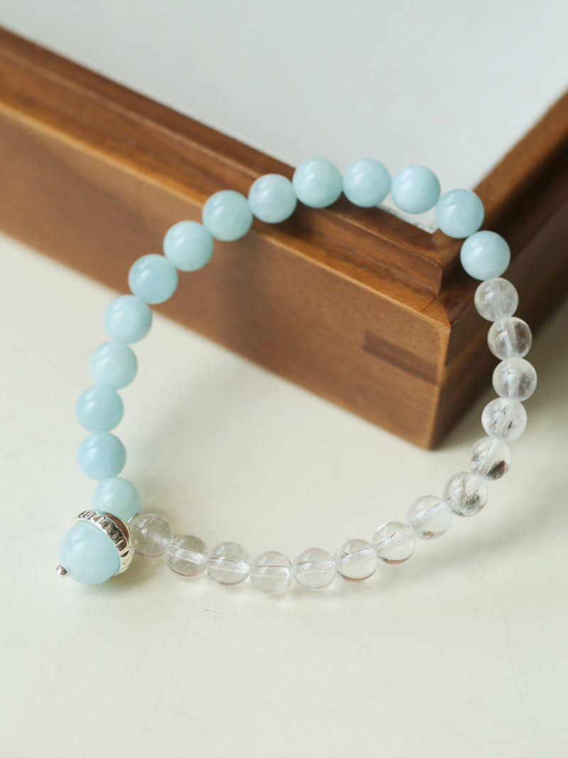Stillwater Aquamarine & Clear Quartz Crystal Bracelet