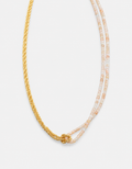 Natural Sunstone & Gold Double-Strand Knotted Choker Necklace
