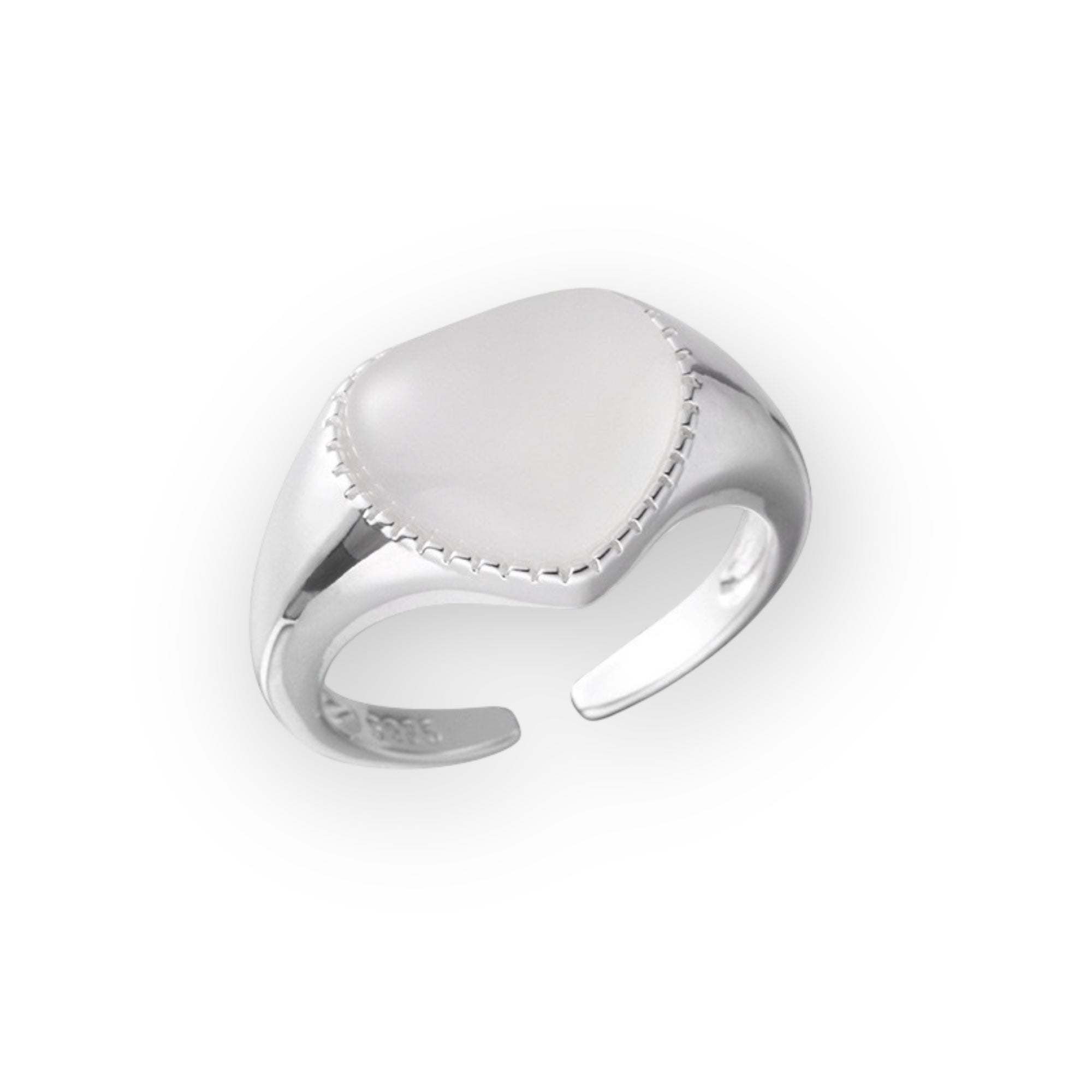 White Chalcedony Heart Ring from Gembee Jewellery