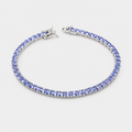 Tanzanite Tennis Bracelet in Sterling Silver - December Birthstone Jewellery