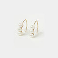 Triple Pearl “Pea Pod” Earrings | 925 Sterling Silver with 14K Gold Plating