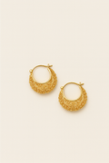 Vintage Lace-Inspired Baroque Hook Earrings - 18K Gold Plated Brass