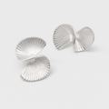 Architectural Fold Stud Earrings – 925 Sterling Silver