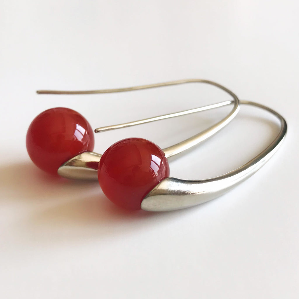 Sculptural Flow Earrings with Agate