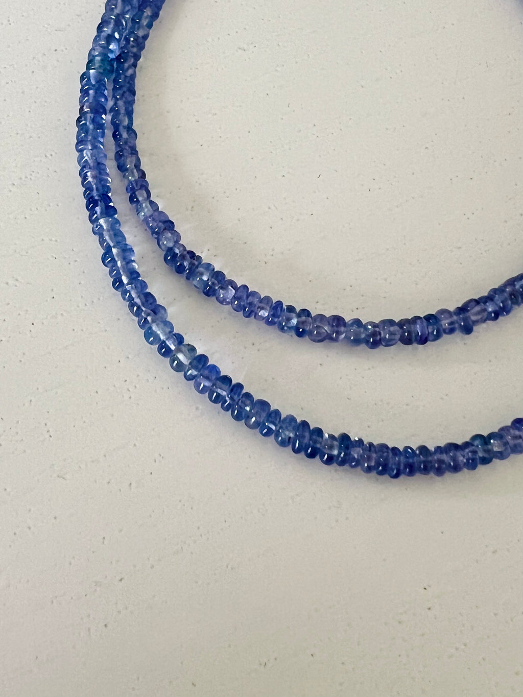 Tanzanite Beaded Necklace – Natural Gemstone Choker in Soft Violet Blue