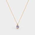 Labradorite Oval Pendant Necklace – Minimal Gold-Plated Silver