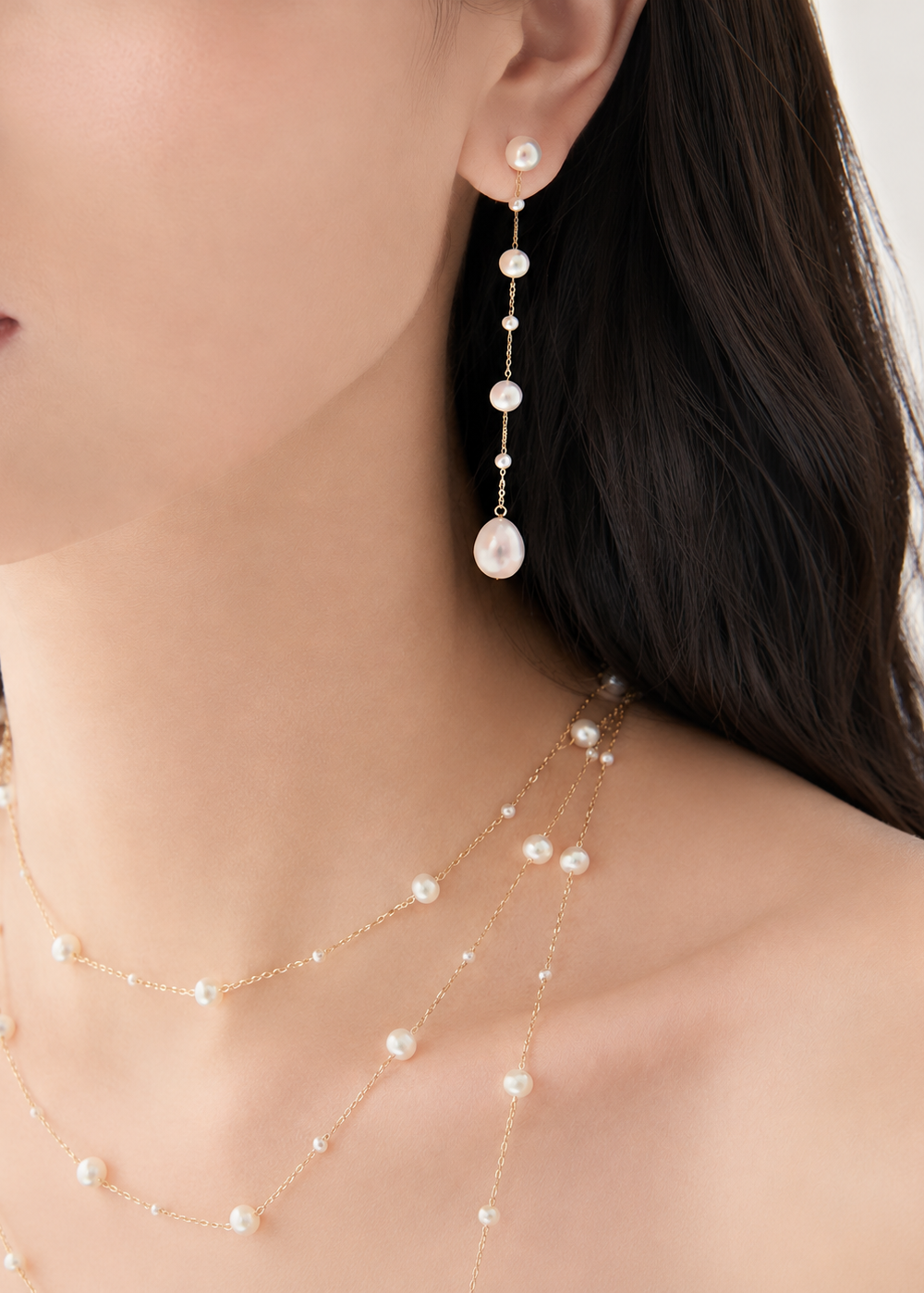 Freshwater Pearl Constellation Threader Earrings