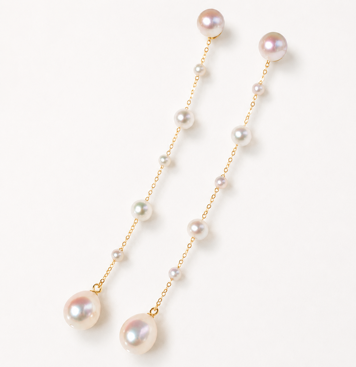 Freshwater Pearl Constellation Threader Earrings