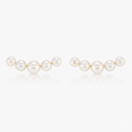 Smiling Freshwater Pearl Stud Earrings｜925 Sterling Silver with 10K Gold Plating