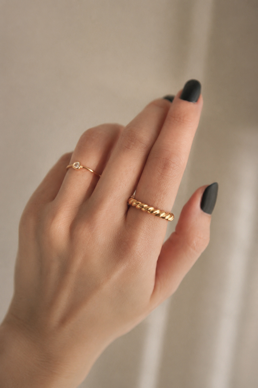 Twisted Rope Open Ring - Gold
