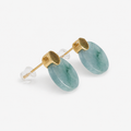 Jade Stud Earrings – Gold Plated 925 Sterling Silver